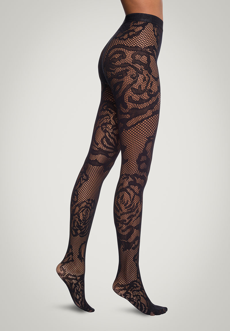 [WH19344T] Net Roses Tights